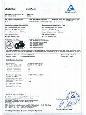 Certificado TUV