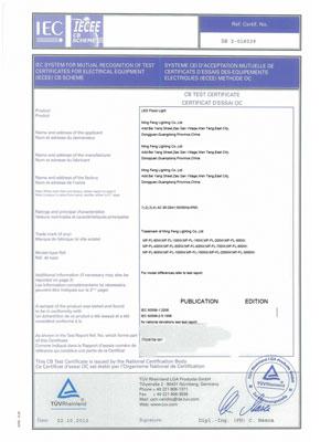 Reflector MF-FL-XXLED: Certificado CB