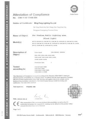 Reflector MF-FL-XX: Certificado CE
